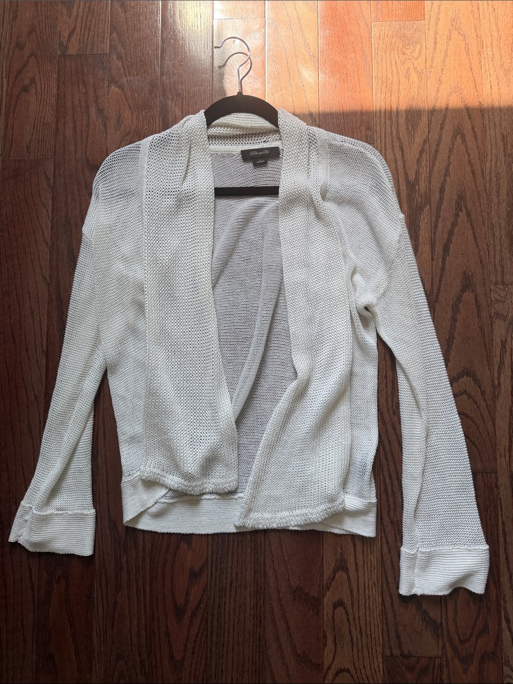 Christopher Fischer Women’s White Open-Front Knit Cardigan Sweater Size Small
